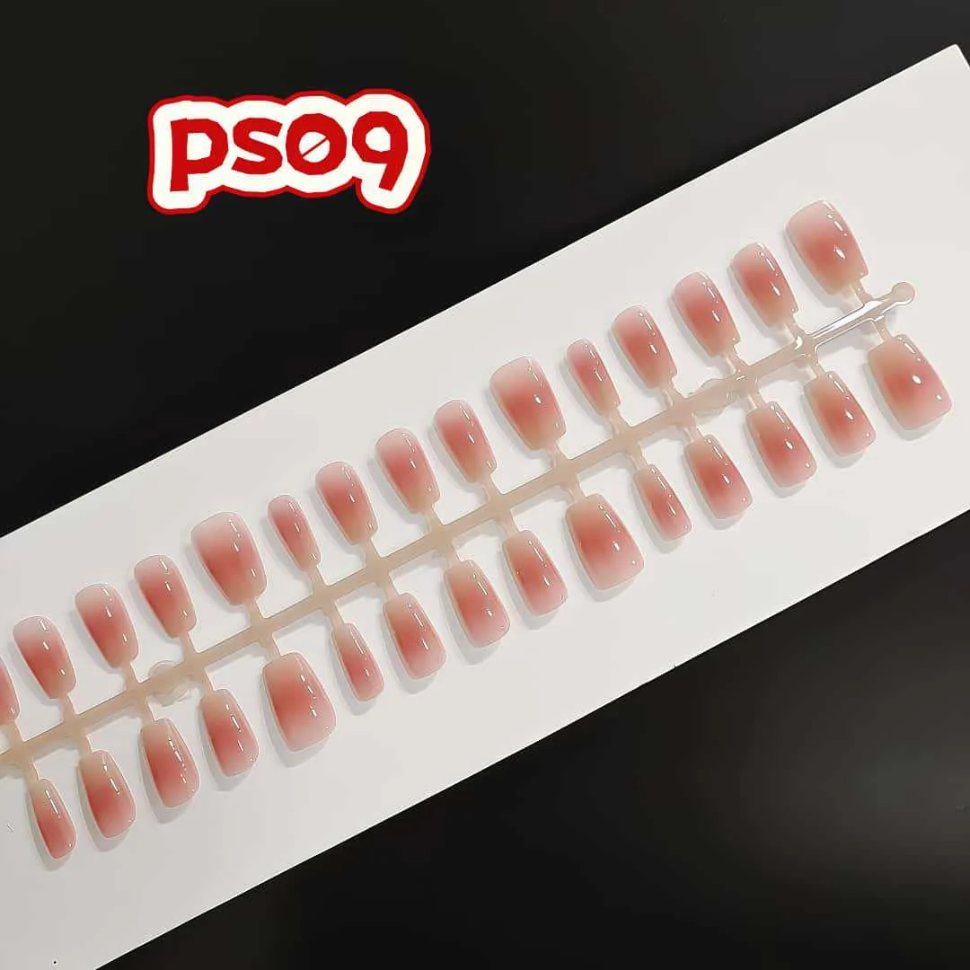 Lösnaglar Blush Design 30 st Kort Medium Kistform