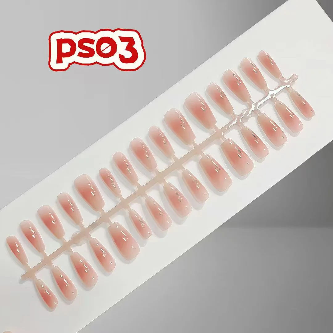 Lösnaglar Blush Design 30 st Kort Medium Kistform