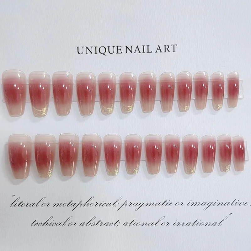 Unghie Finte Lunghe a Barella Sunset Blush con Finitura Cromata Moonlight