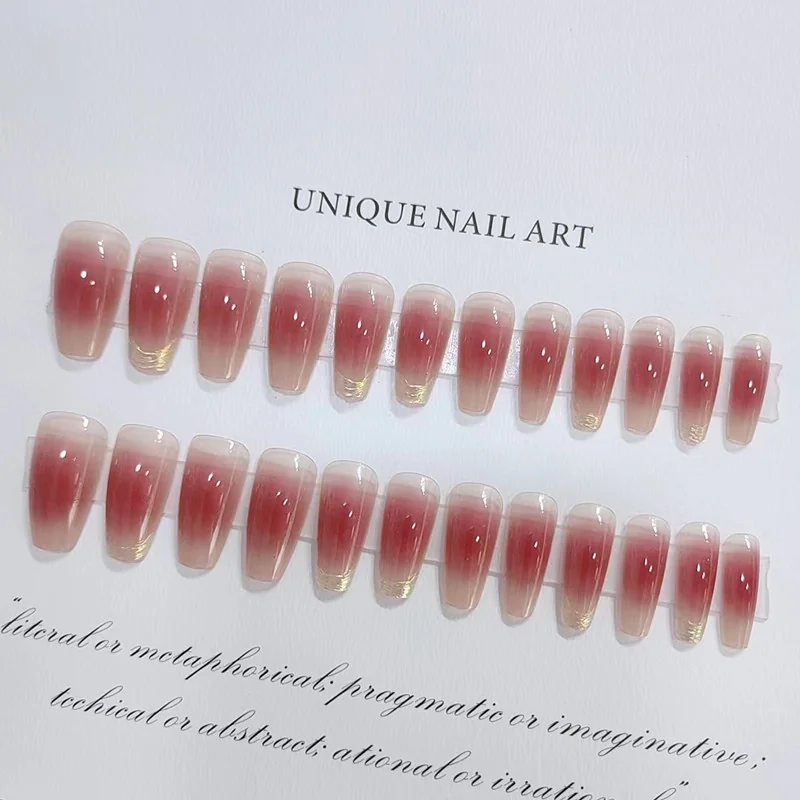 Unghie Finte Lunghe a Barella Sunset Blush con Finitura Cromata Moonlight