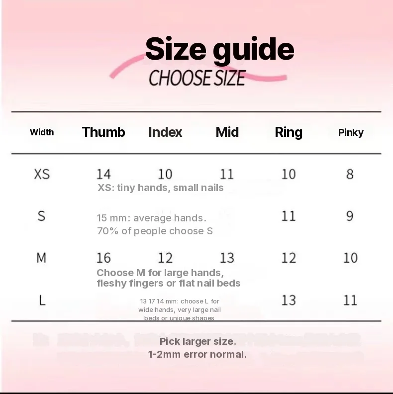 Red Floral Press-On Nails Medium Coffin Shape Glitter Finish 10 Pieces