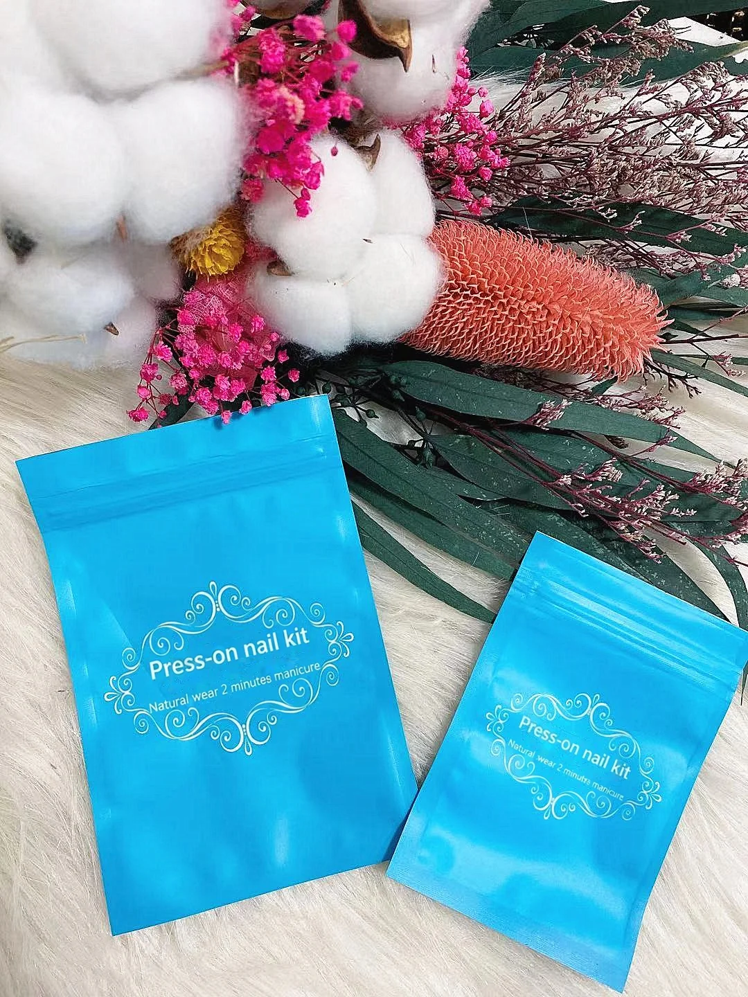 Frosted Plastic Ziplock Bags for Nail Tools and Press-On Nails