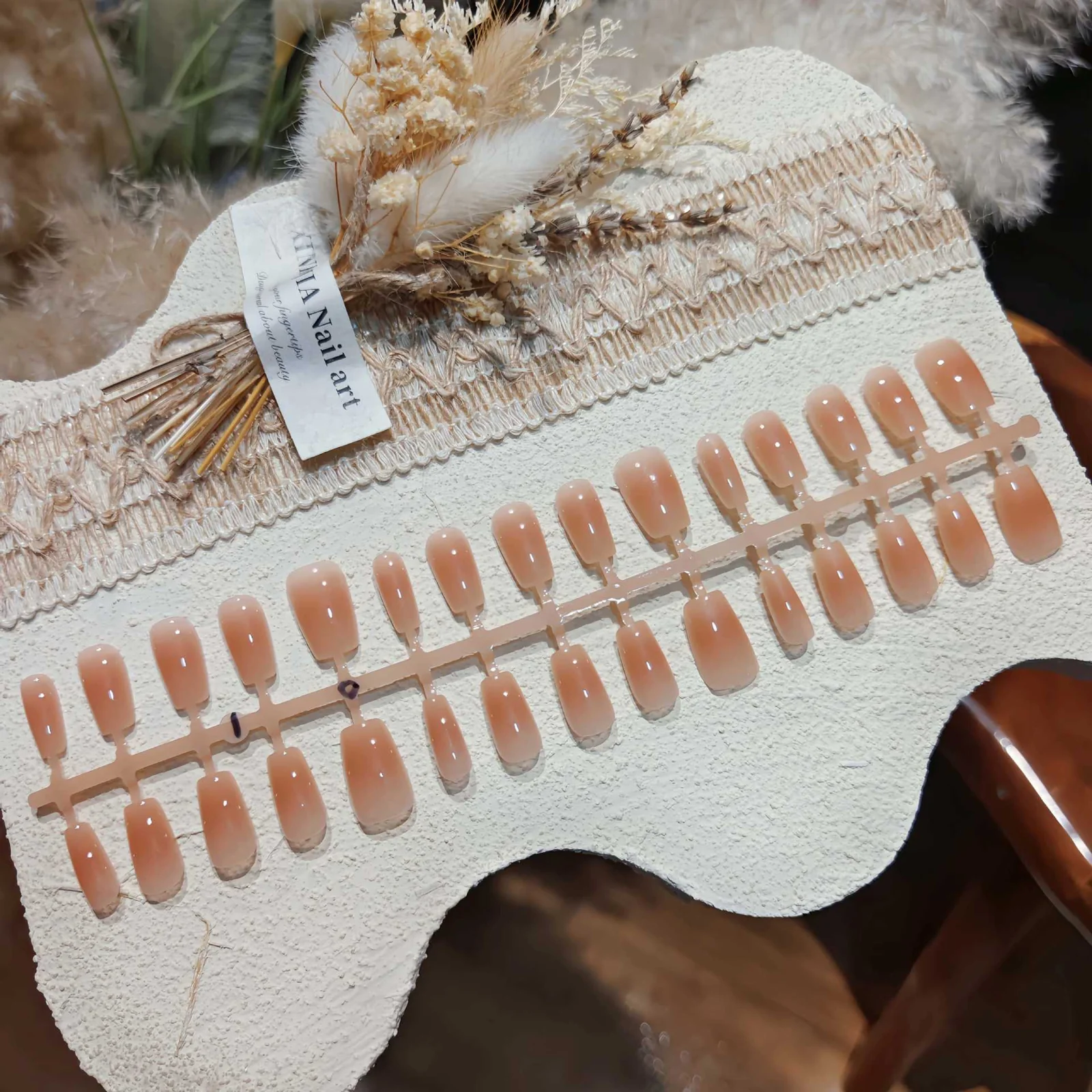Unhas Postiças Blush Formato Caixão/Bailarina Curto/Médio para Uso Diário