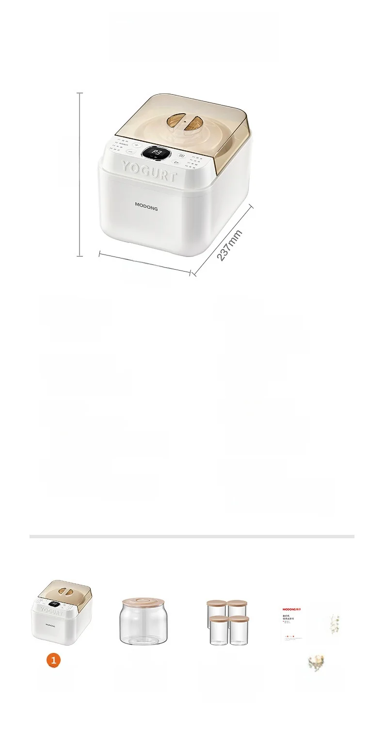 Iogurteira e Fermentadora Automática, 500-1000ml, 220V