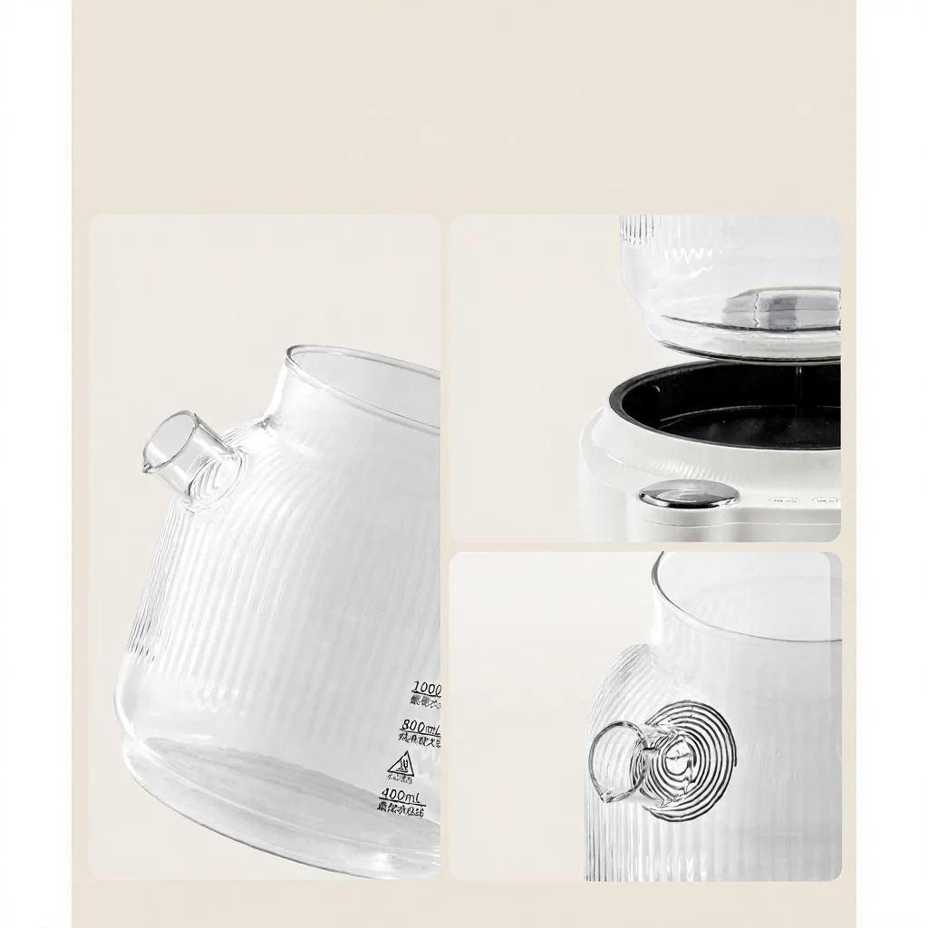 Стъклена електрическа кана за чай с контрол на температурата, 1L