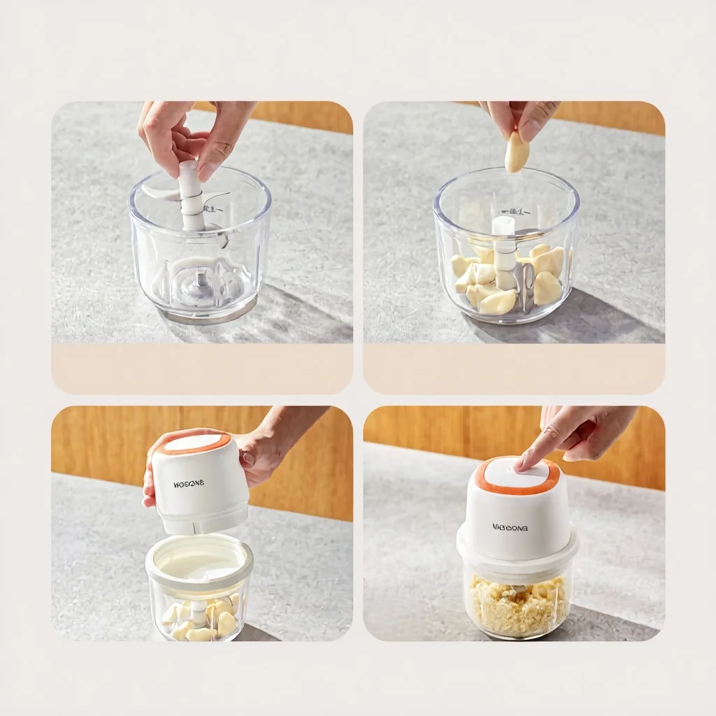 Elektrisk hvidløgshakker Mini foodprocessor 300 ml 5V 45W