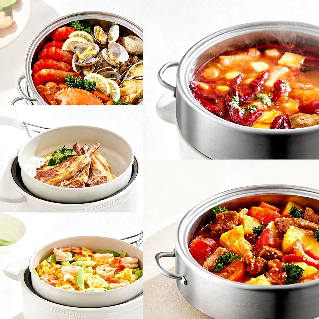 Osztott elektromos hot pot rozsdamentes acélból, 2L, 3 hőfokozat