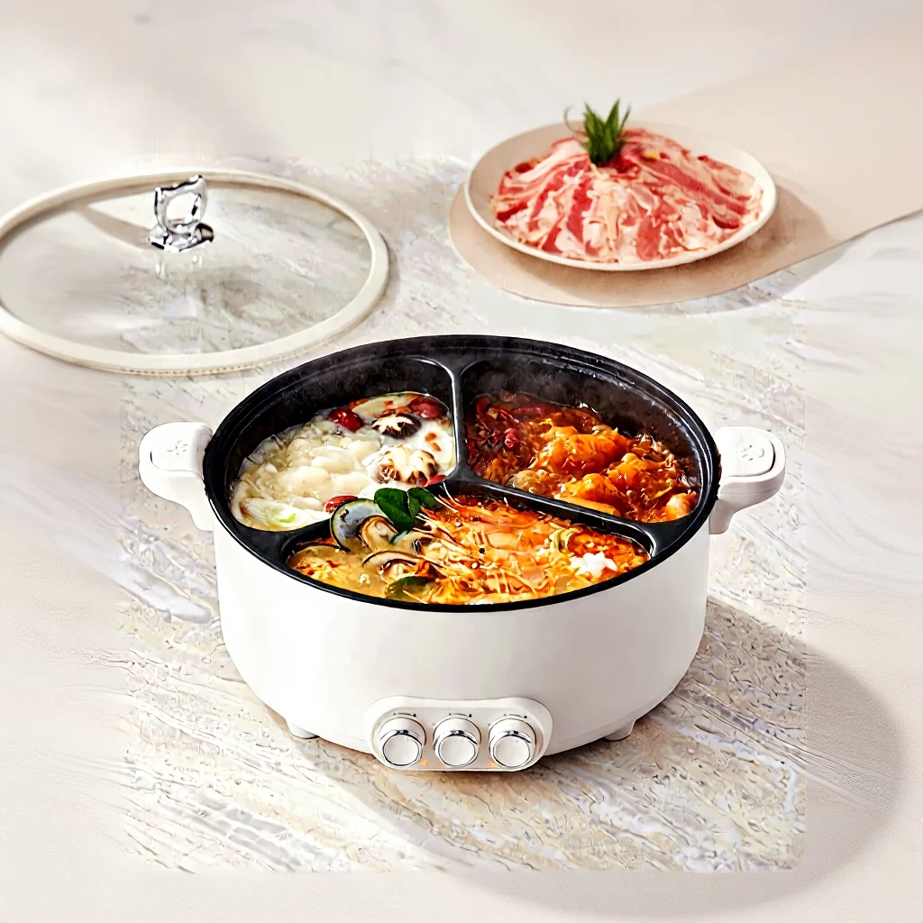 Elektromos hot pot elválasztó betéttel 6L-8L, 220V, 5-6 fő