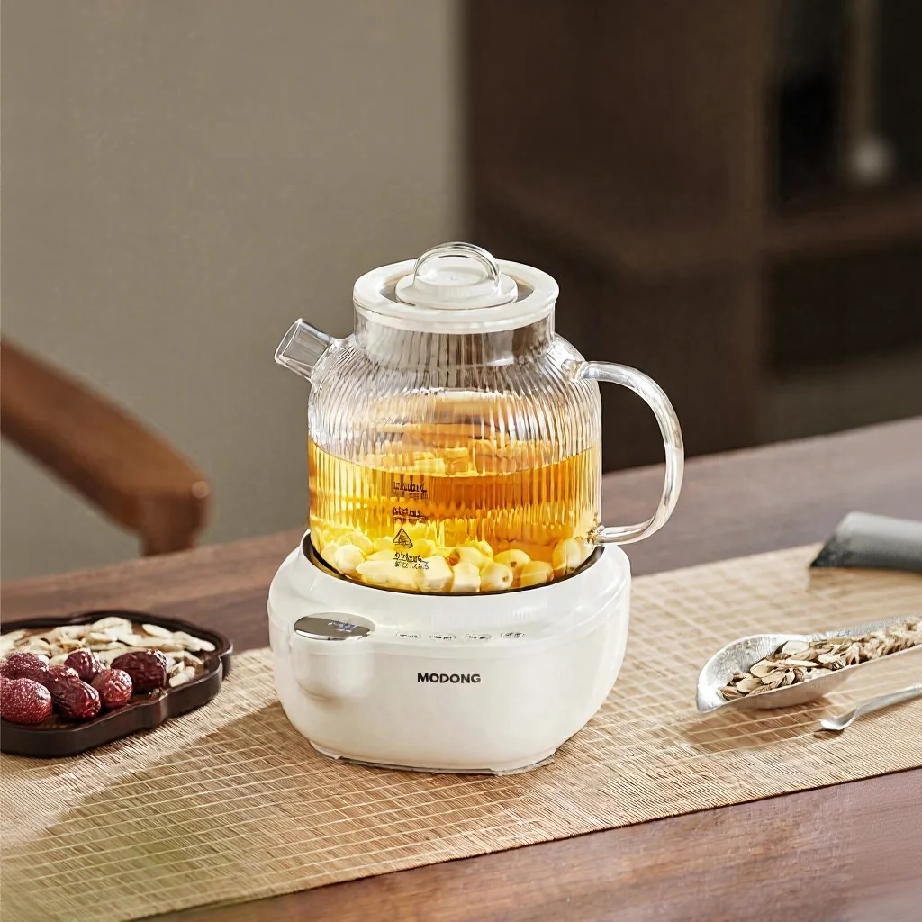 Elektrisk tekedel i glas med temperaturregulator, 1 L