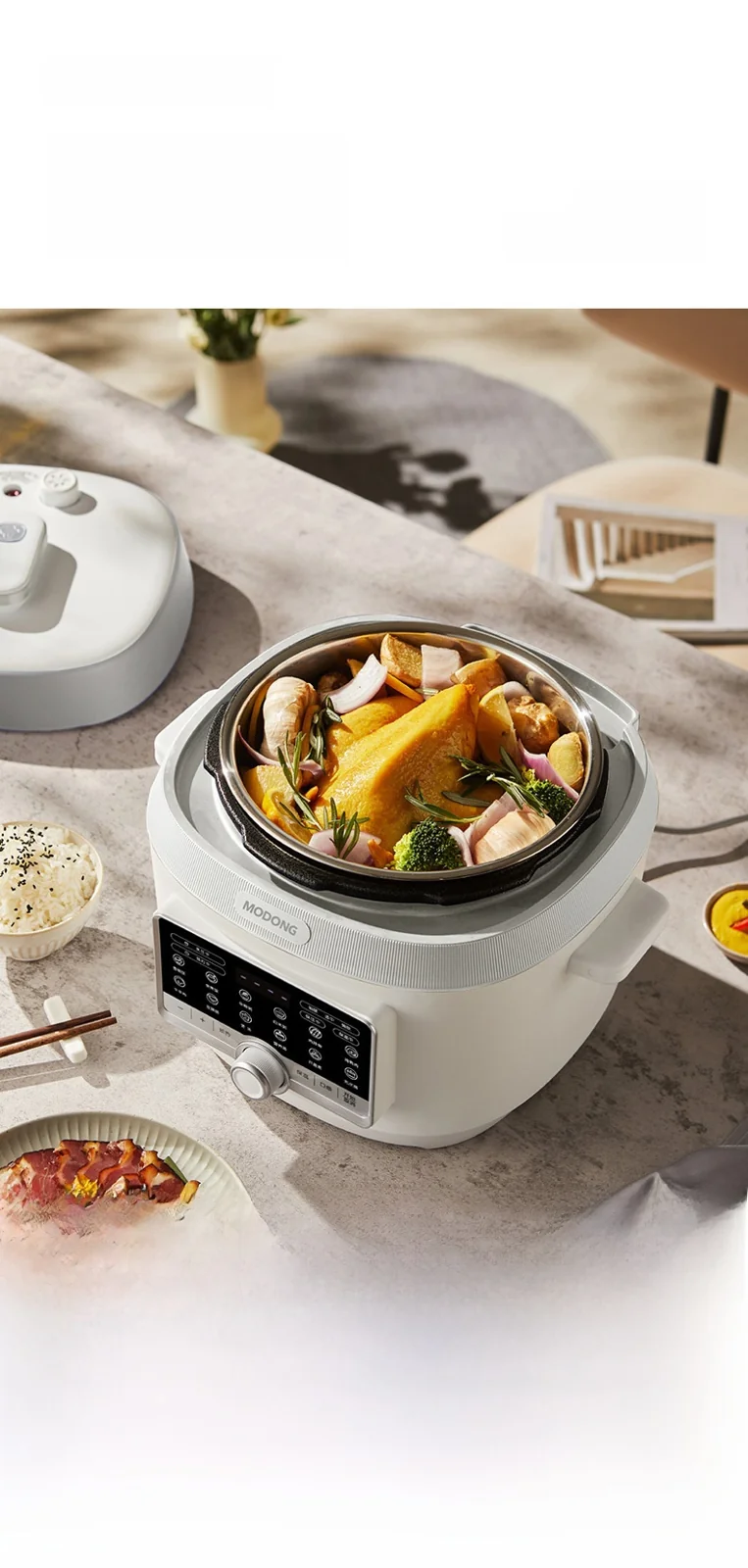 סיר לחץ חשמלי 5L עם שני סירים פנימיים, 900W
