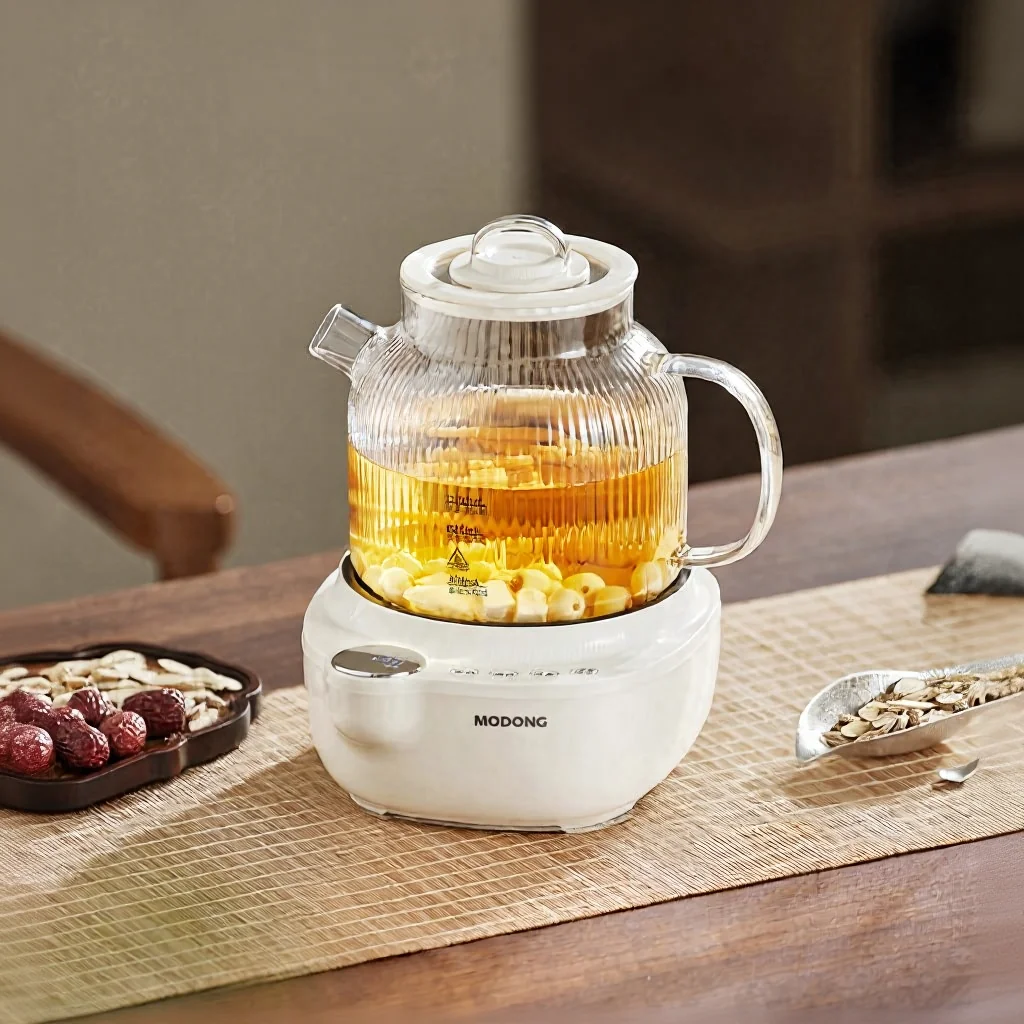 Chaleira Elétrica de Vidro com Controle de Temperatura, 1L
