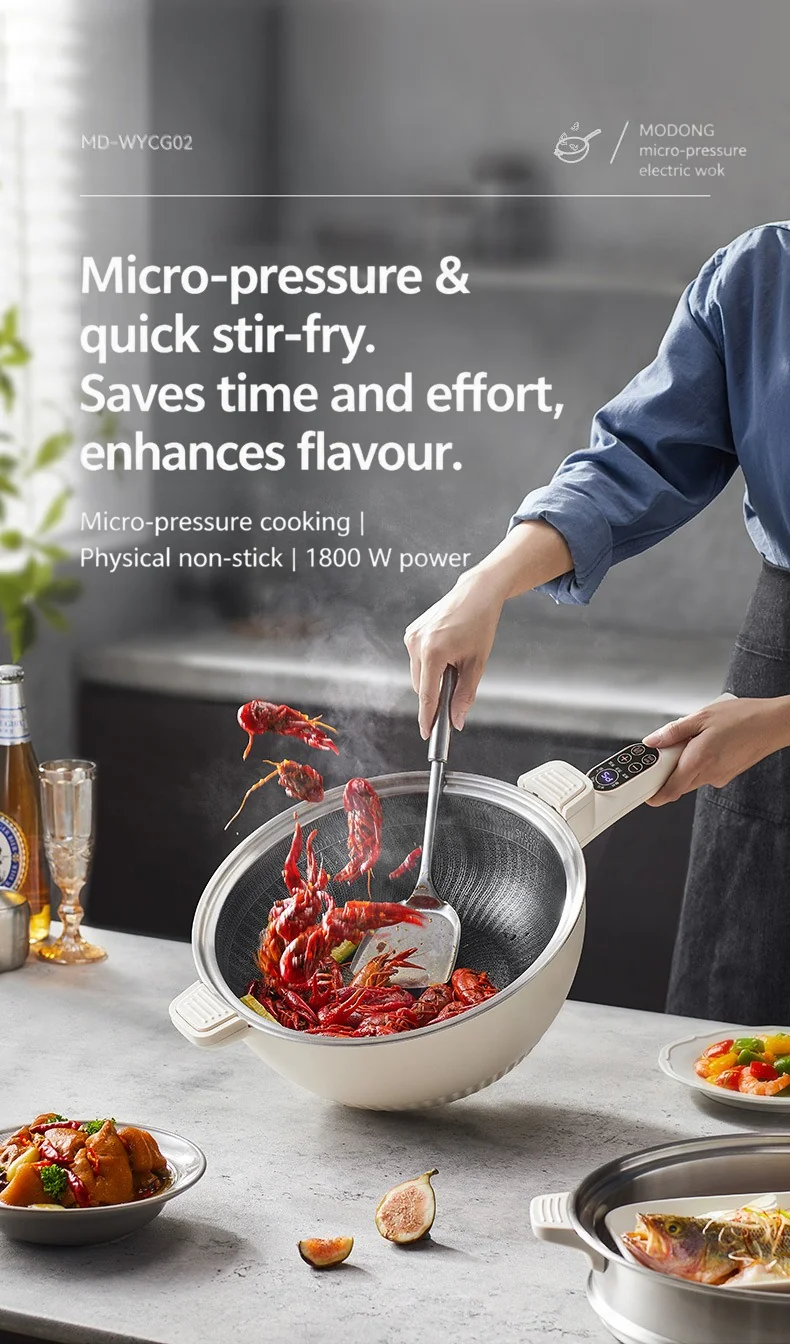 6L Electric Cooking Pot With Stainless Steel Steamer