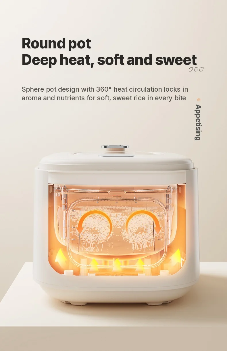 3L Electric Rice Cooker With Glass Window and Timer