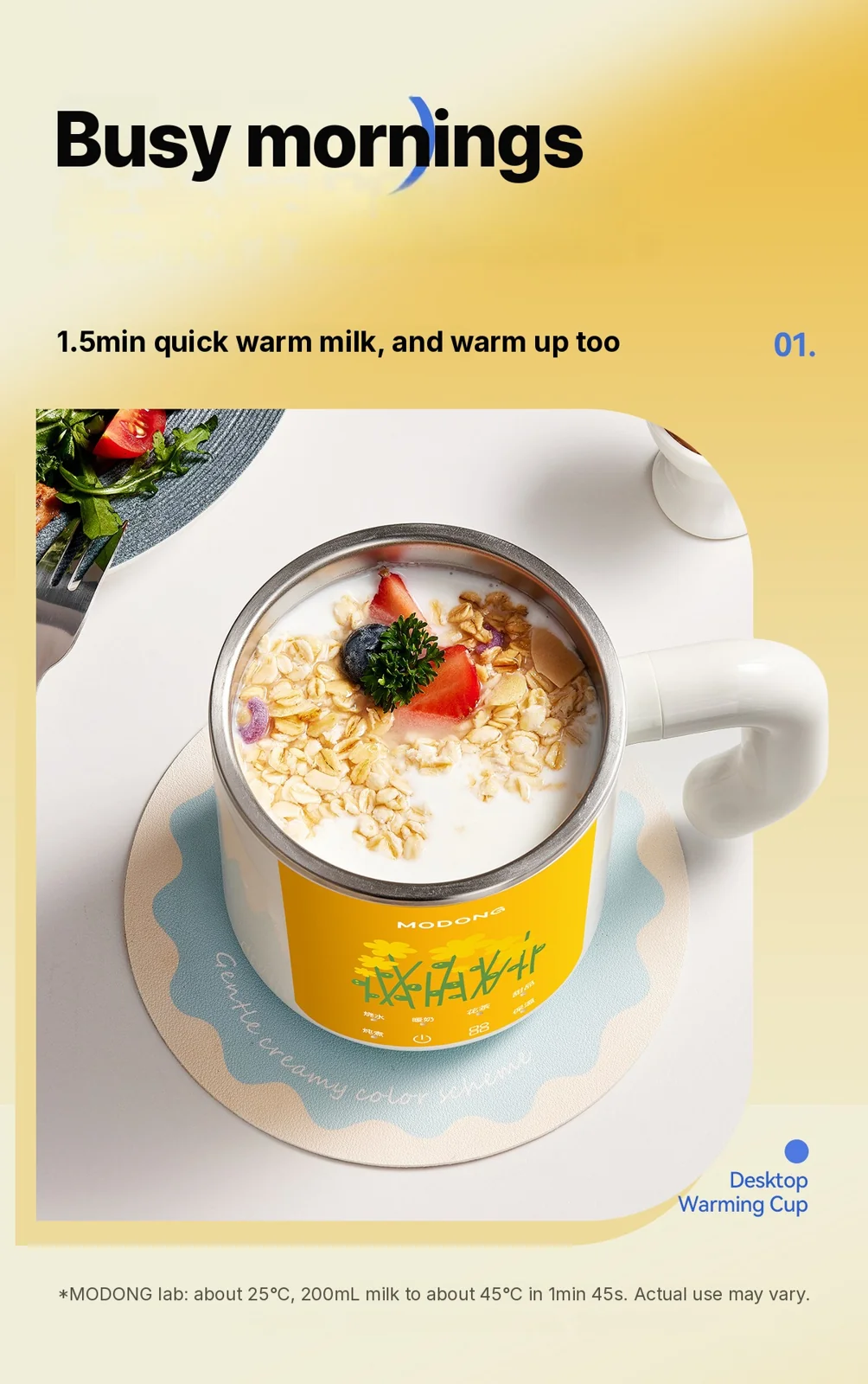 Tasse chauffante électrique avec revêtement intérieur en acier inoxydable 304 ou 316L