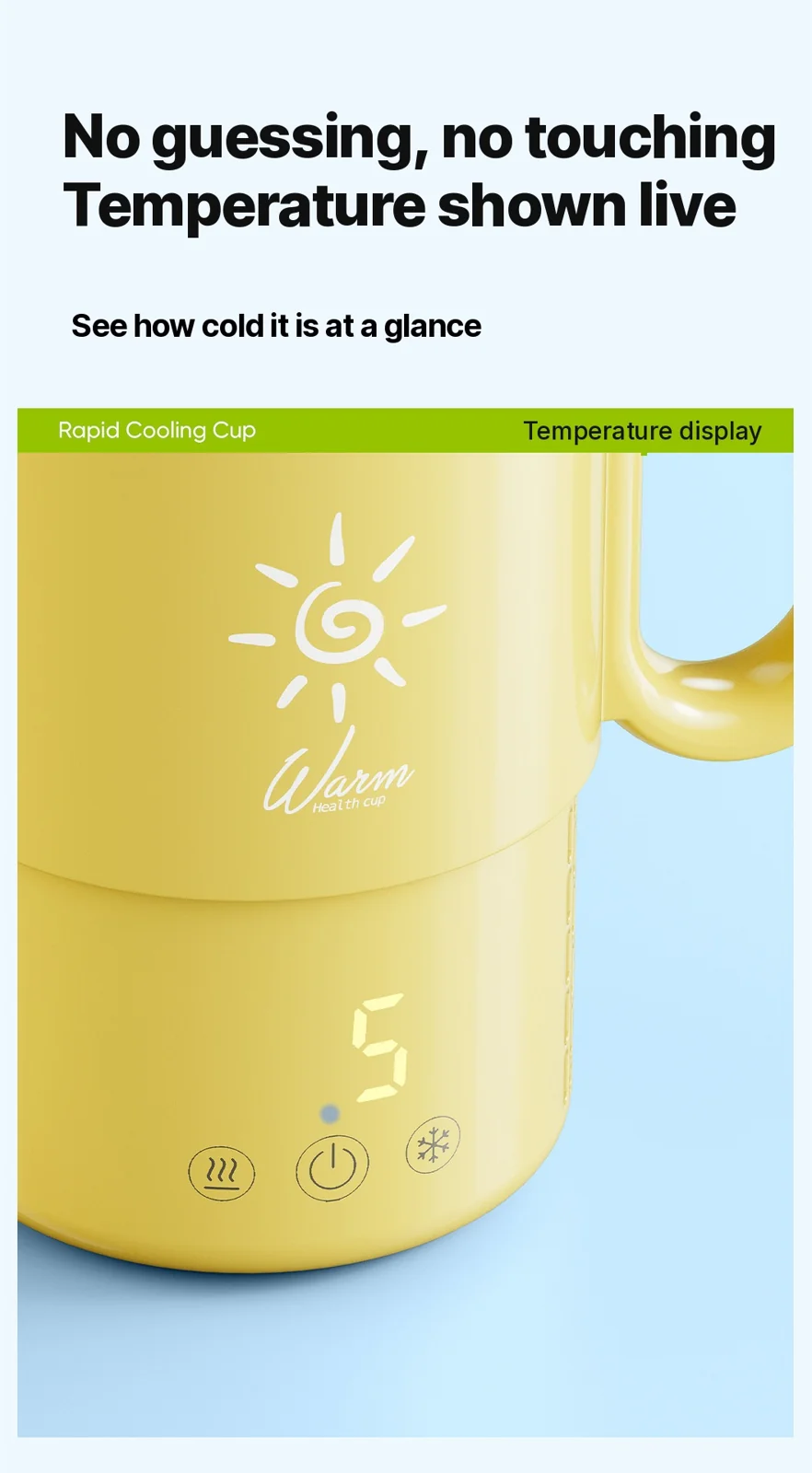 Mini jahutus- ja kuumutustass 450mL 36W puutetundliku juhtimisega