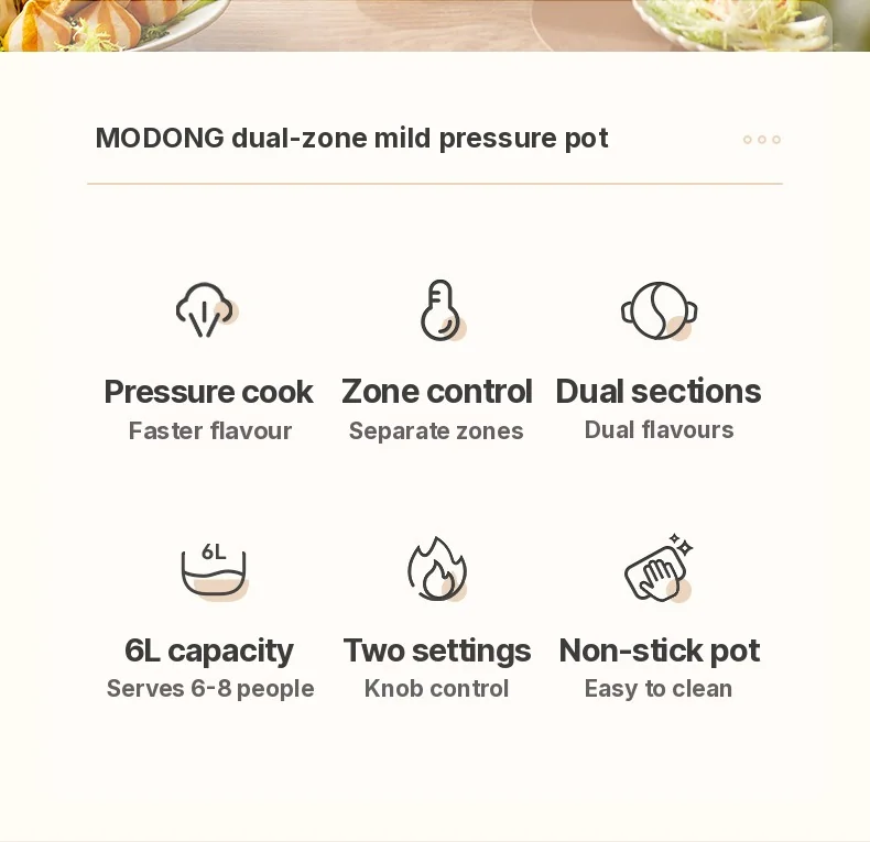 Dual Zone Electric Hot Pot 6L 7L 8L Touch Control