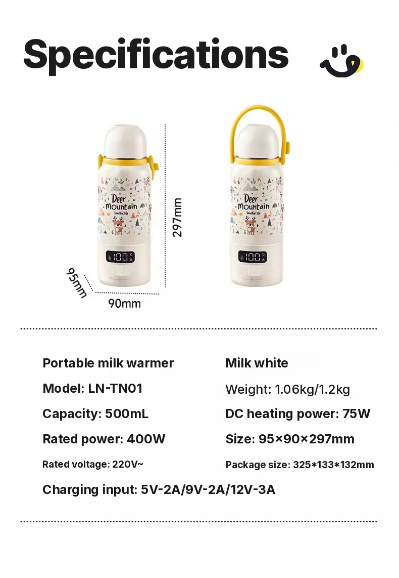 כוס חימום חשמלית ניידת עם הרתחה ל־100°C ותרמוסטט