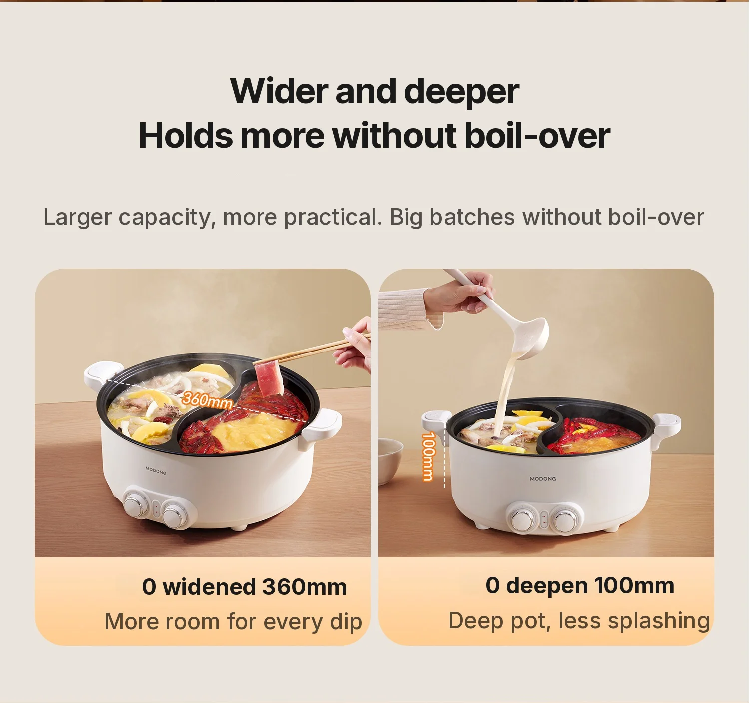Elektrický dvouzónový hotpot 8L s nastavitelnou teplotou
