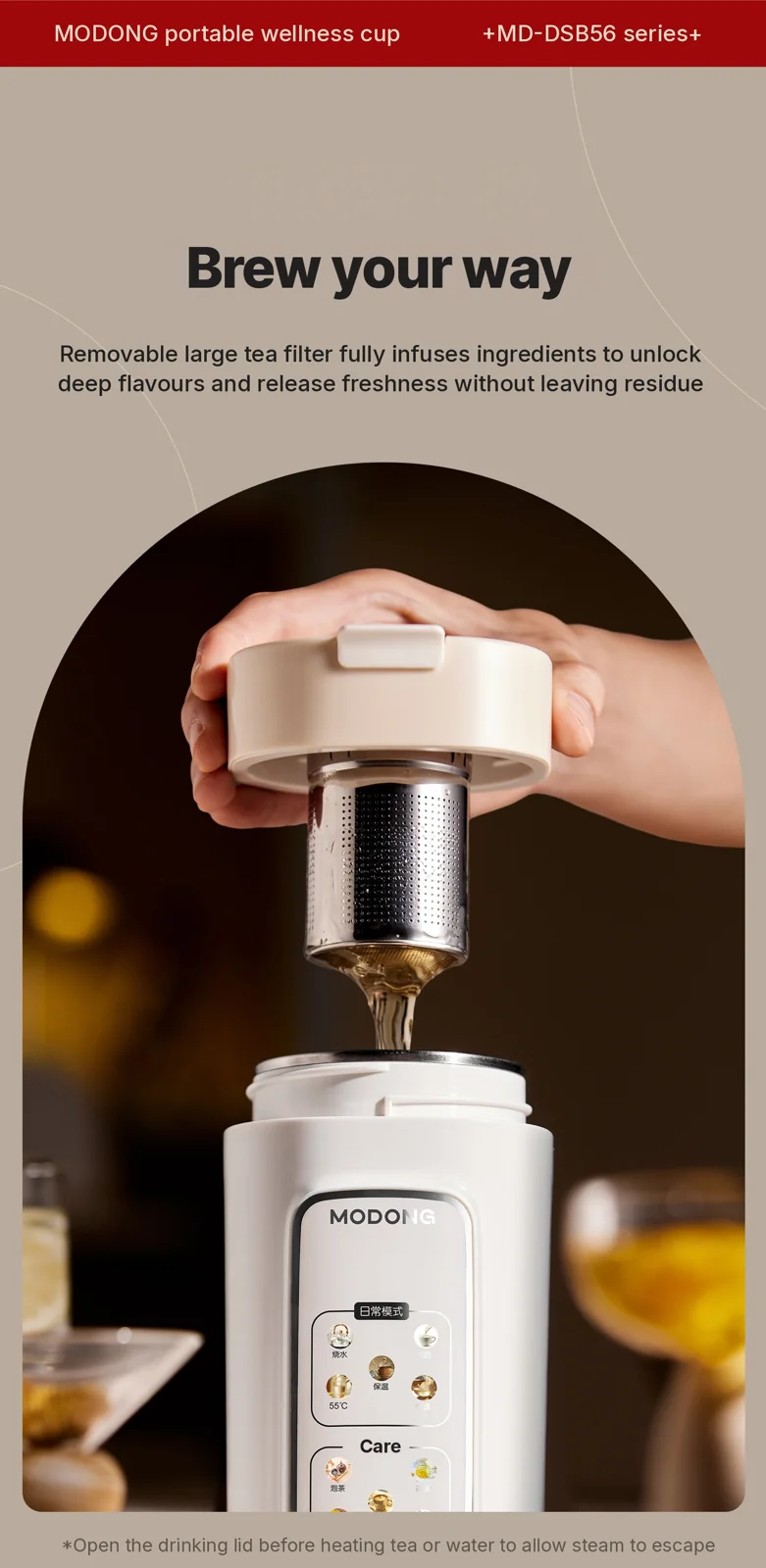 Portable Electric Heating Cup with Temperature Control