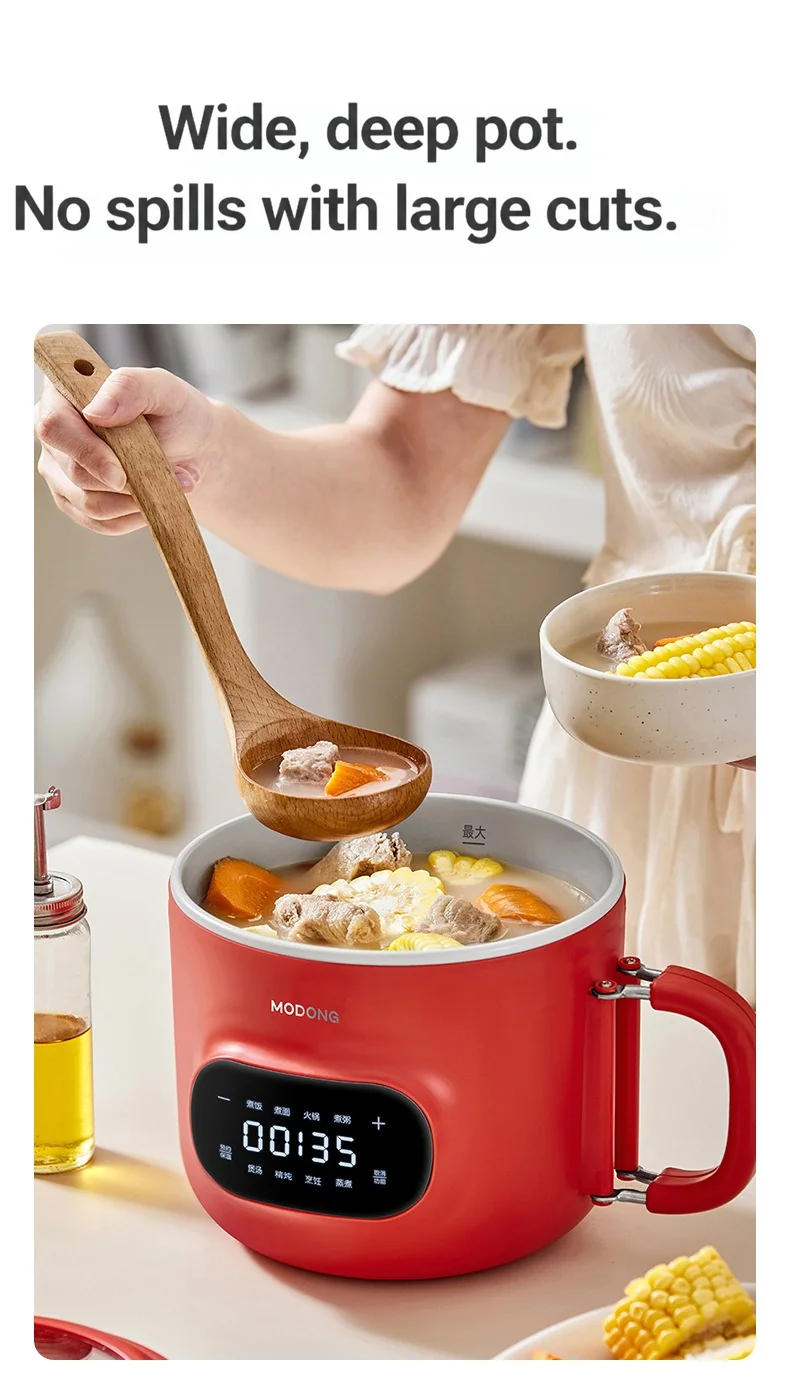2.5L Elektrische Kookpot met Stomer en Keramische Binnenlaag