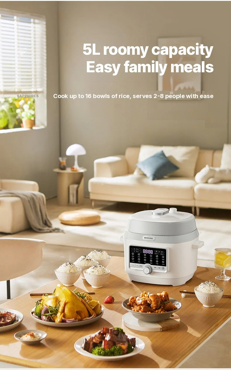 סיר לחץ חשמלי 5L עם שני סירים פנימיים, 900W