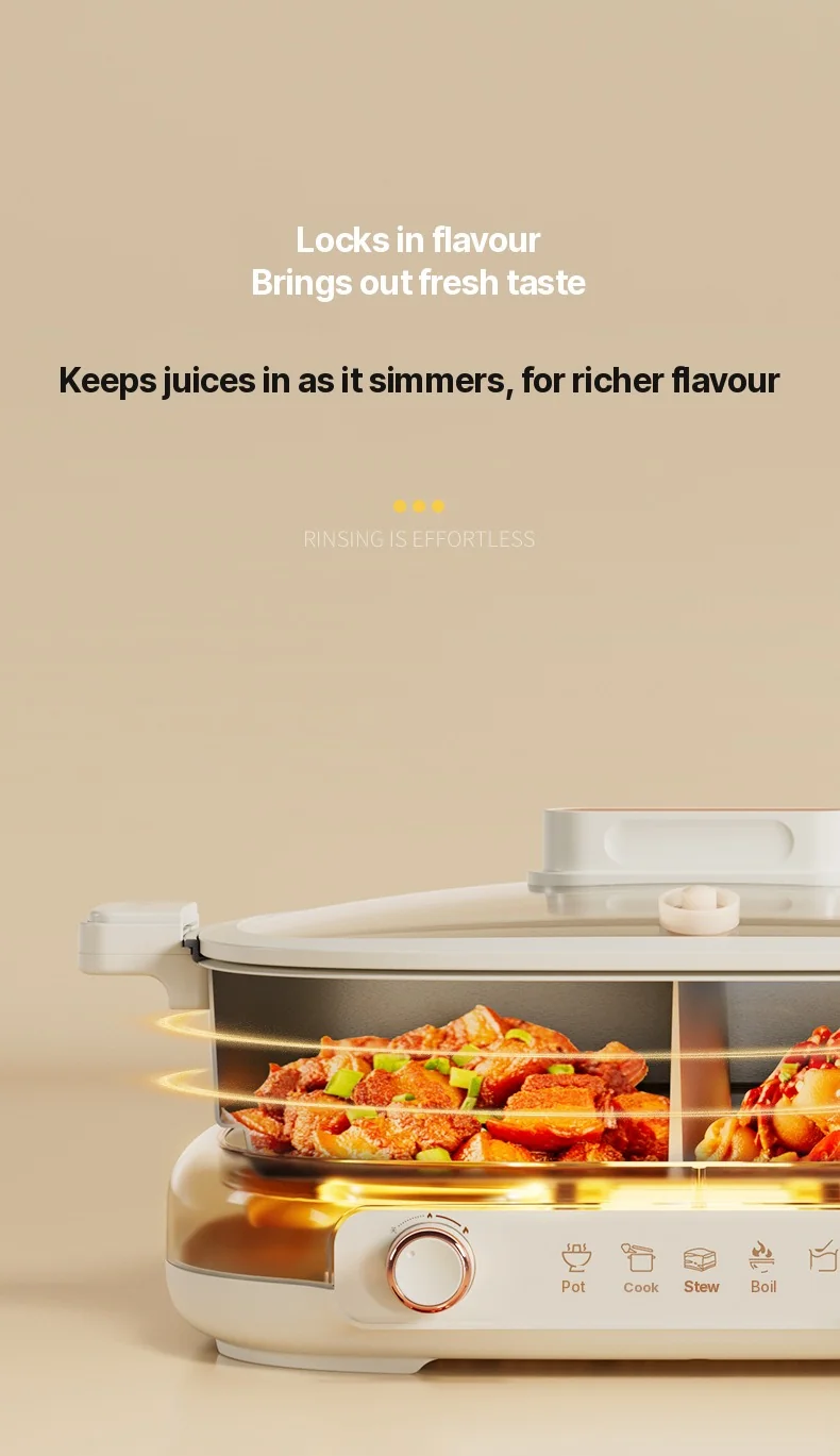 Elektrischer Hot Pot 7L mit Trennwand oder Vier-Fächer-Design, 220V, geteiltem Topf