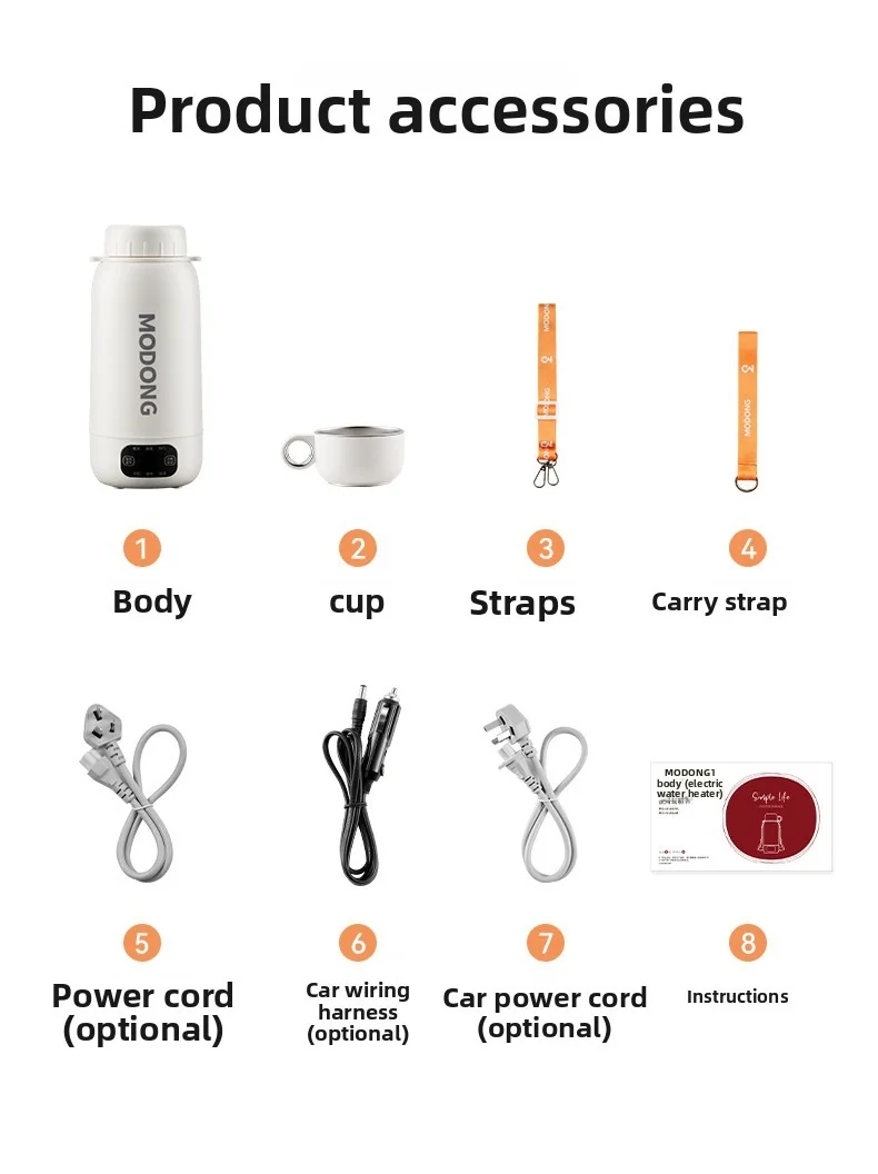 Bollitore elettrico da viaggio portatile 1L in acciaio inossidabile 304 o 316