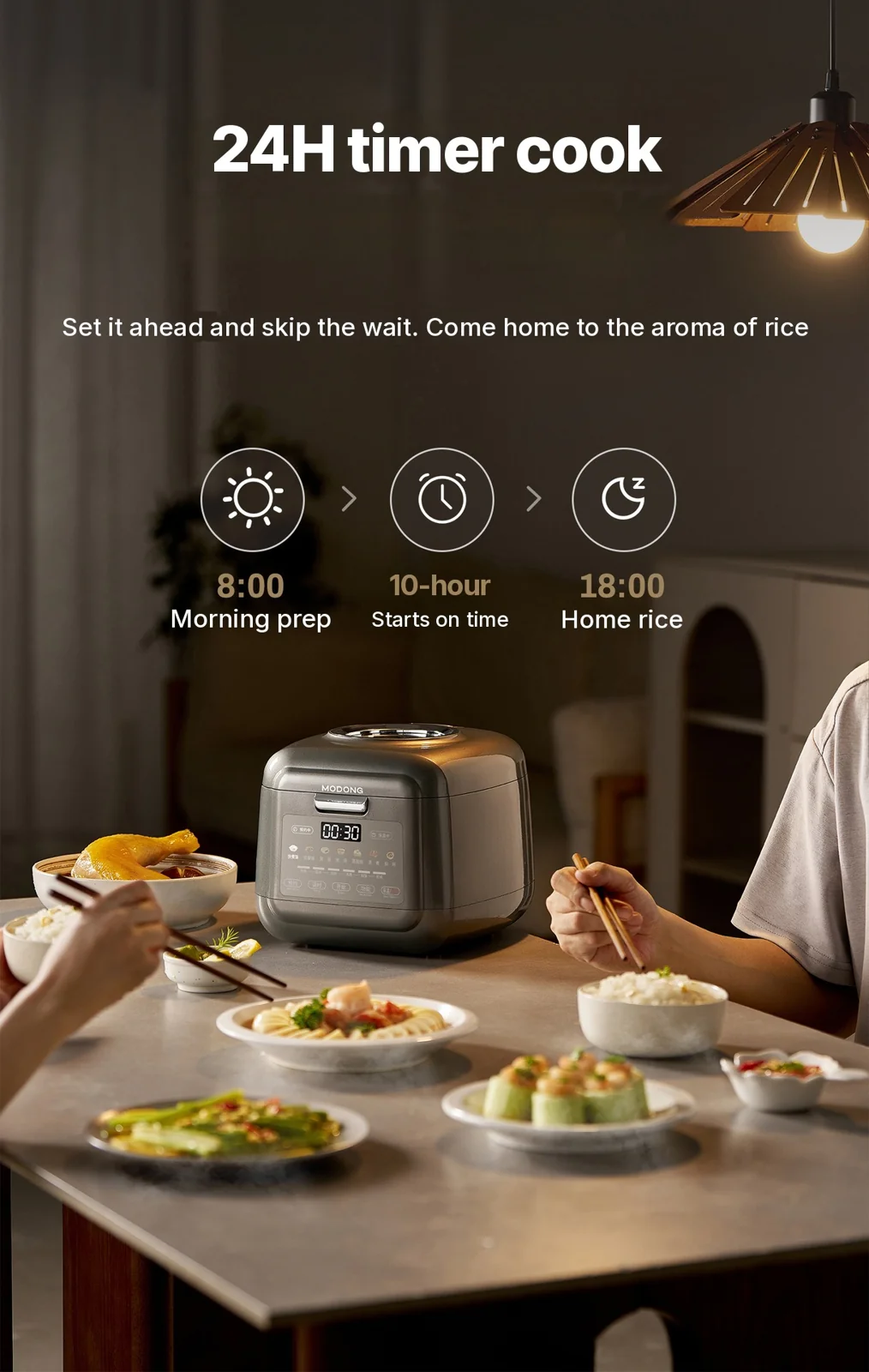 3L Electric Rice Cooker With Keep Warm, Timer And Steaming
