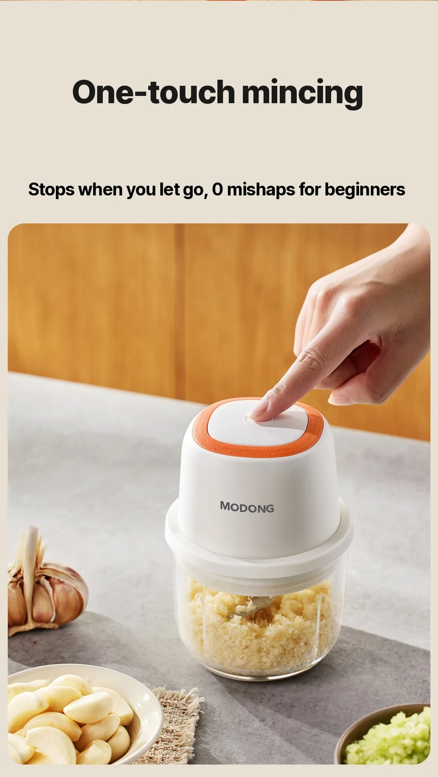 Elektrisk hvidløgshakker Mini foodprocessor 300 ml 5V 45W