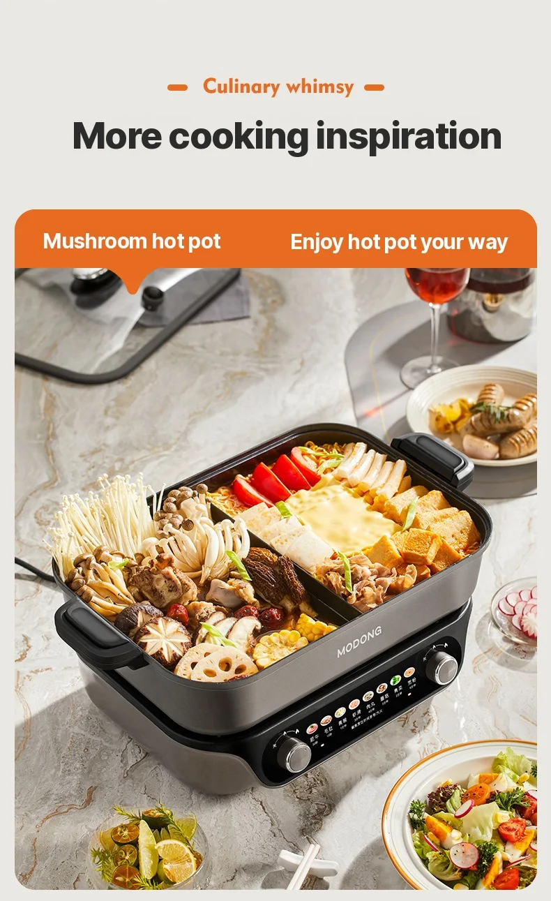 Delený elektrický hot pot s nepriľnavou vložkou, kapacita 8L