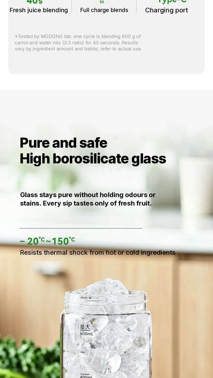 Bærbar trådløs blenderkop til juice og smoothies