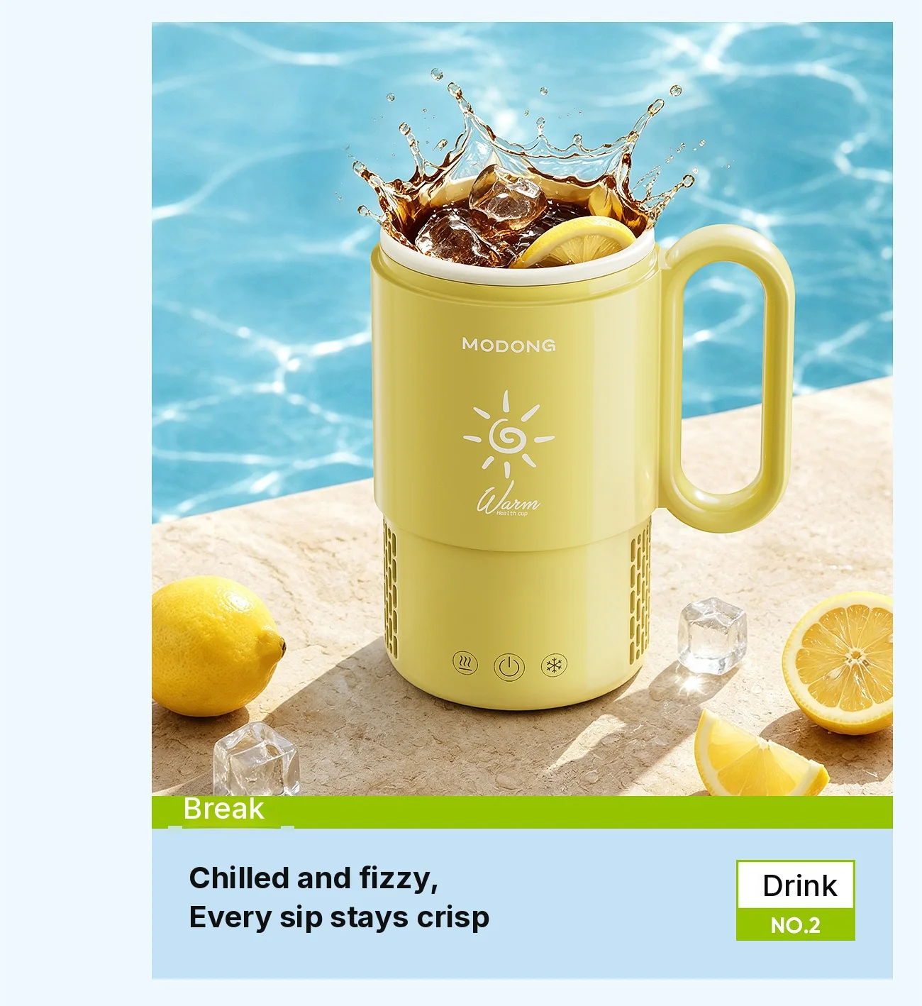 Tragbarer Heiz- und Kühlbecher 450mL 36W Touch-Bedienung