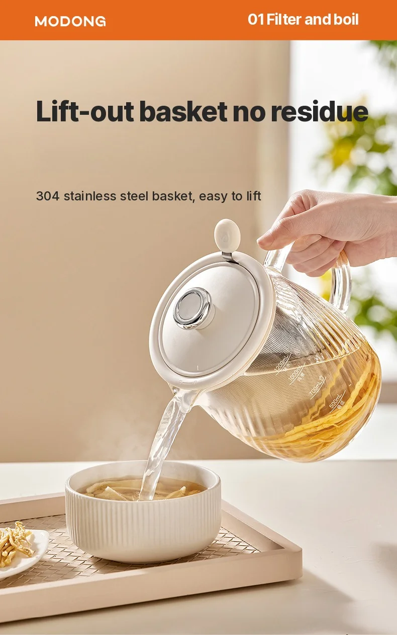 Nồi điện thủy tinh 1.2L điều chỉnh nhiệt độ