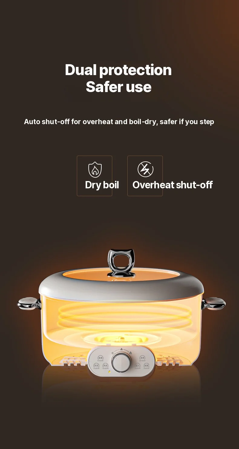 Ηλεκτρική κατσαρόλα 6L 7L 8L με ατμομάγειρα, 220V