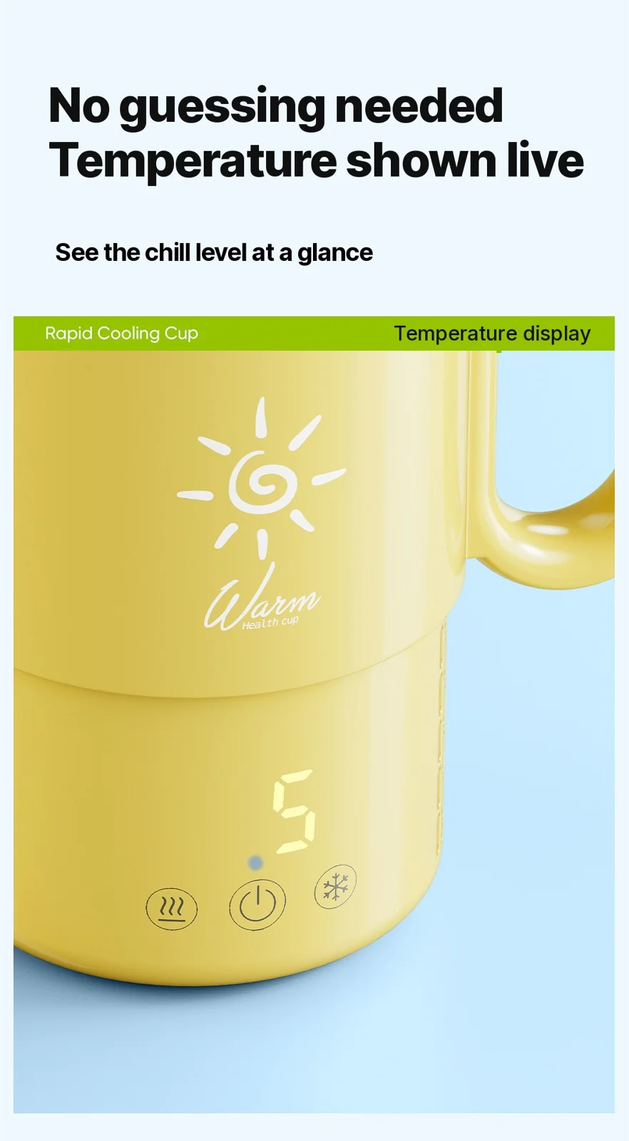 Tragbarer Heiz- und Kühlbecher 450mL 36W Touch-Bedienung