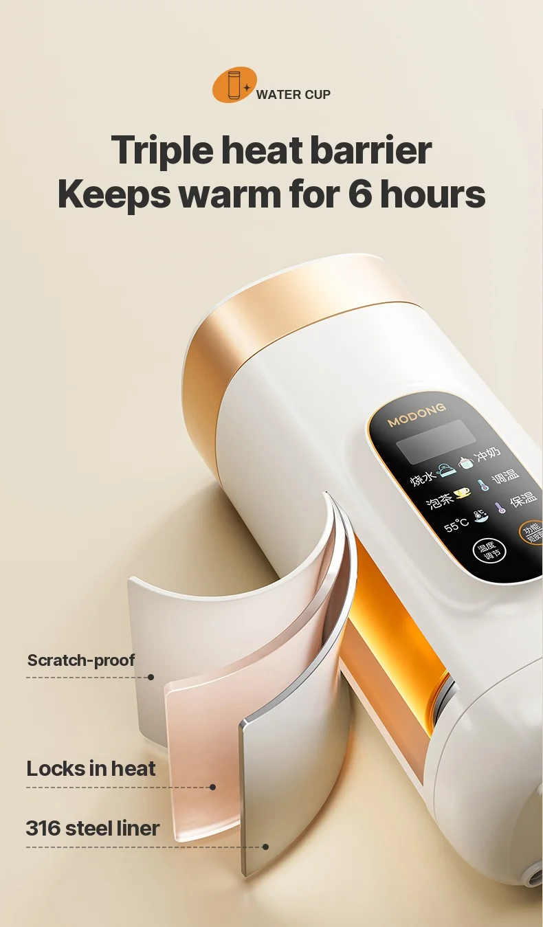 Portable Electric Heating Cup 650ml with 304 or 316 Liner