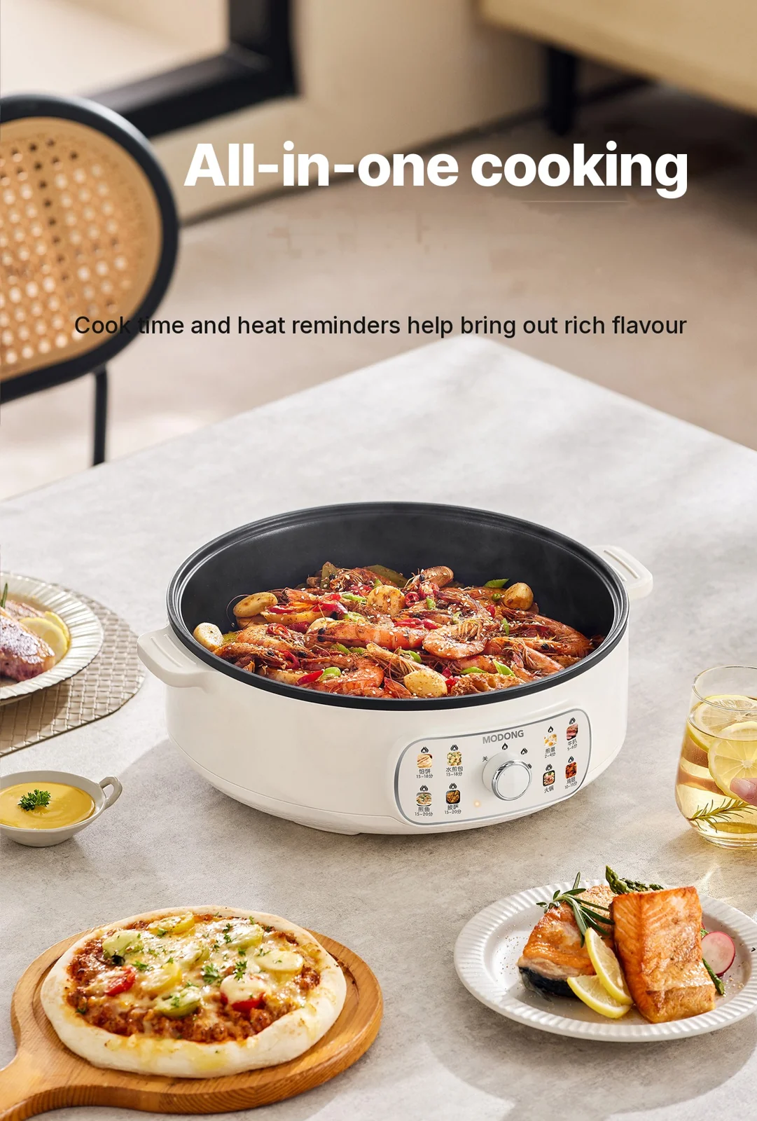 Sähköinen kaksipuolinen kuumennettava grilli 4L, tarttumaton, 1800W