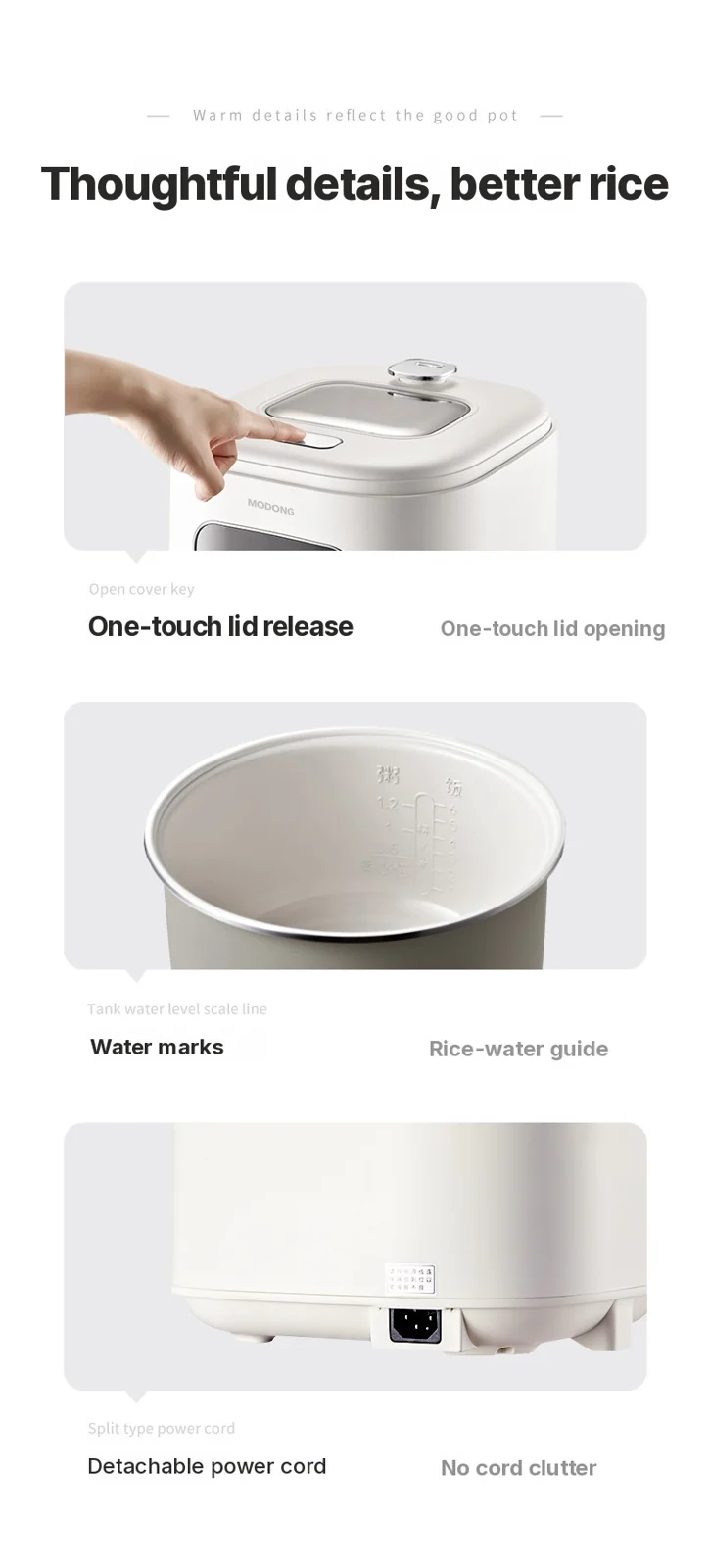 3L Electric Rice Cooker With Glass Window and Timer