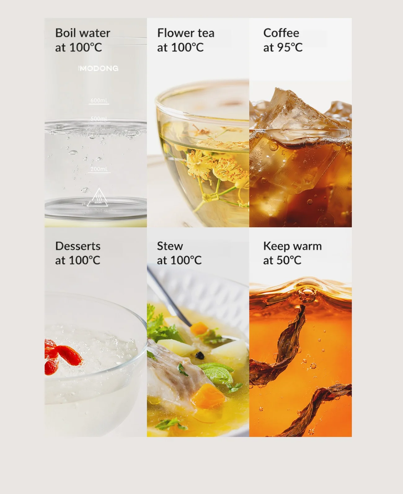 Glass Electric Health Pot 600ml 500W With Keep Warm And Timer