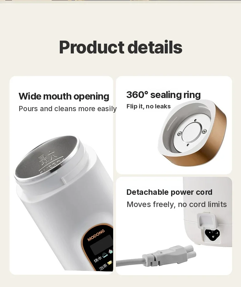 Tasse chauffante électrique portable avec fonction maintien au chaud