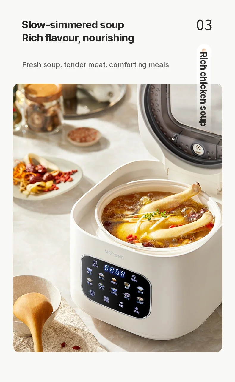 3L Electric Rice Cooker With Glass Window and Timer