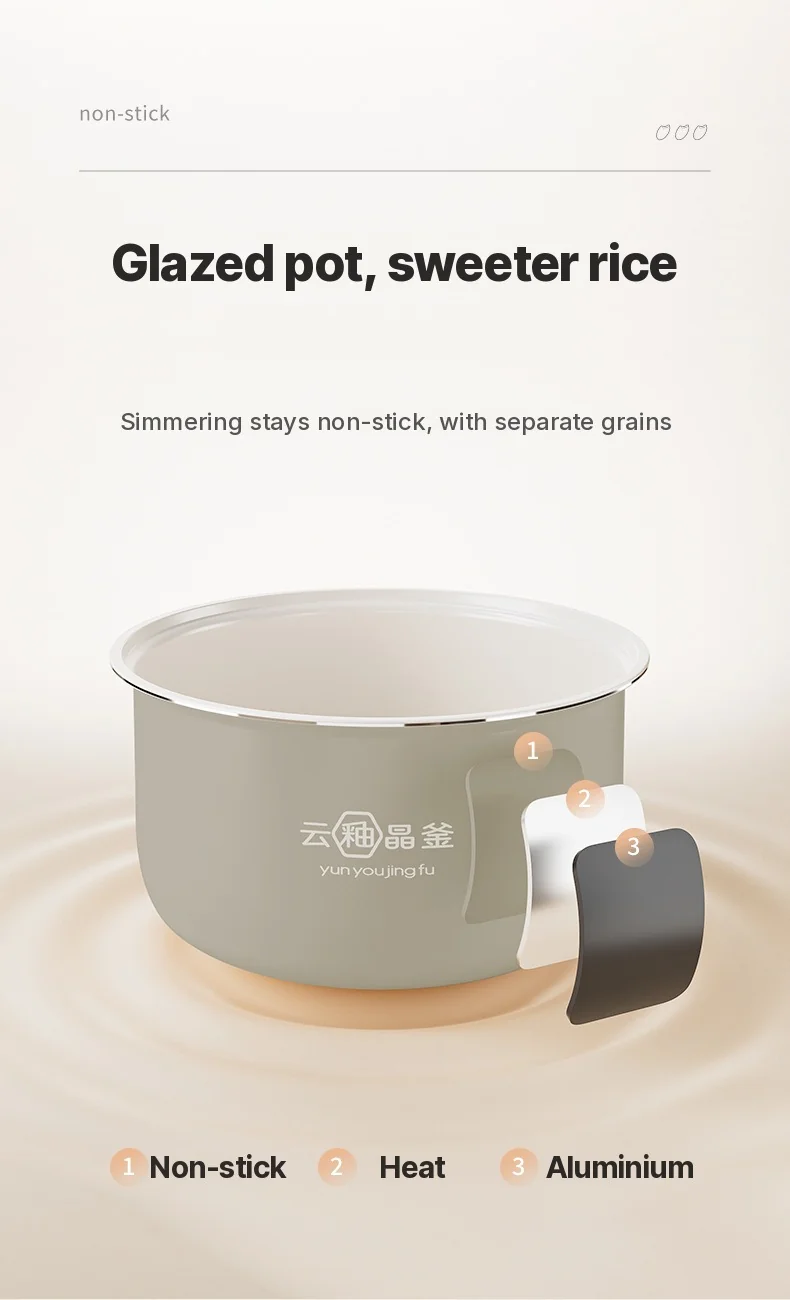 3L Electric Rice Cooker With Glass Window and Timer