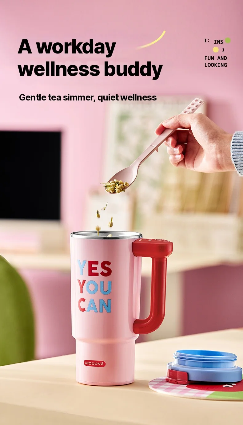 Přenosný elektrický ohřívací hrnek s 680ml nerezovým vnitřkem