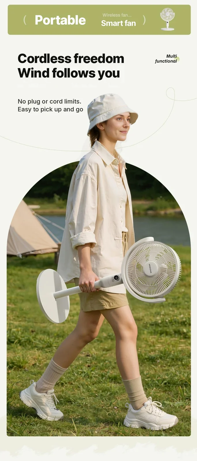 Ventilatore da tavolo intelligente con controllo vocale e oscillazione