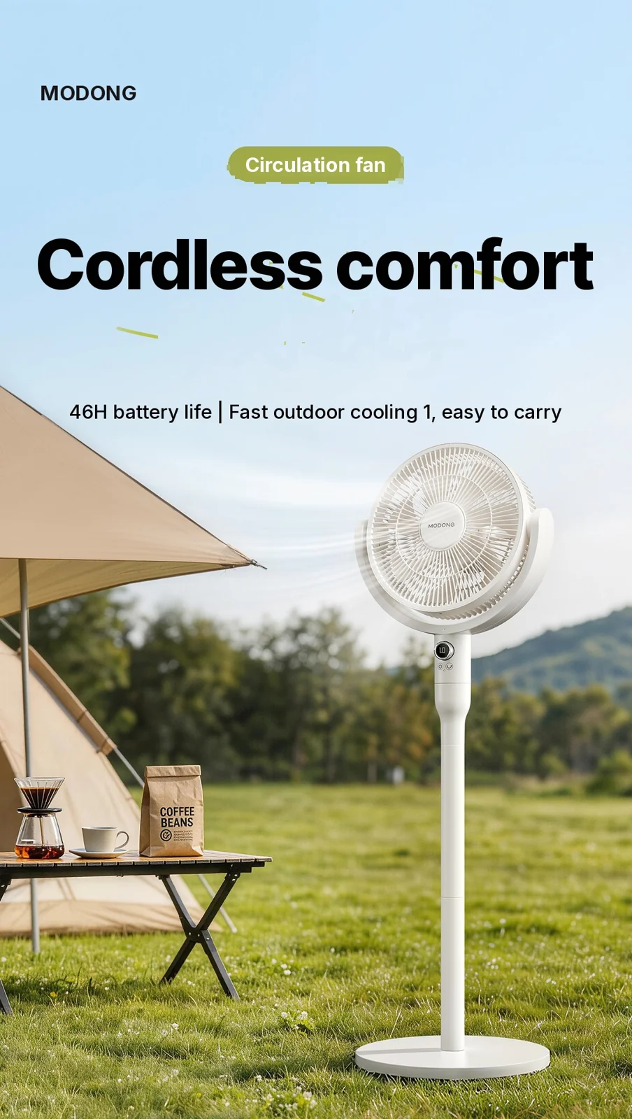 Ventilatore da tavolo intelligente con controllo vocale e oscillazione