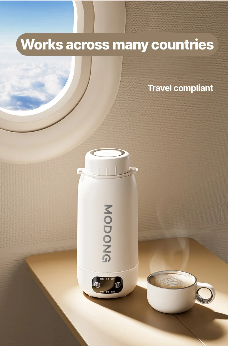Bollitore elettrico da viaggio portatile 1L in acciaio inox 316