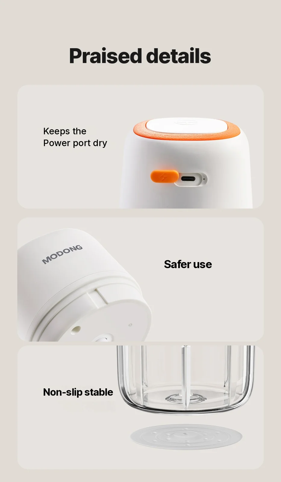 Elektrisk hvidløgshakker Mini foodprocessor 300 ml 5V 45W