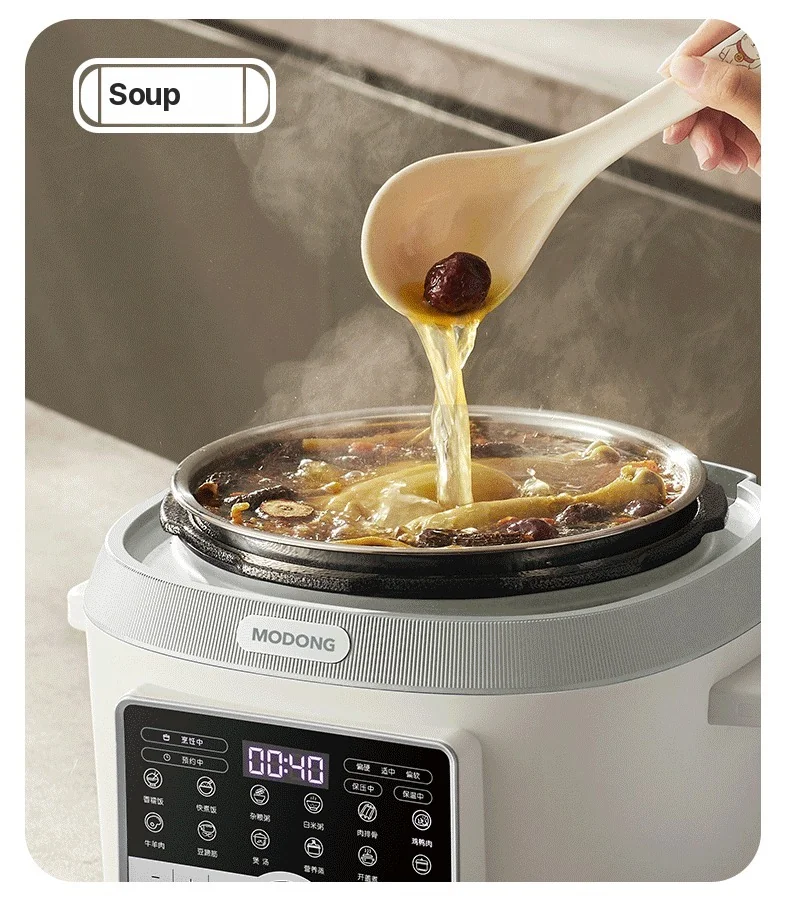 5L Electric Pressure Cooker with Double Inner Pots, 900W