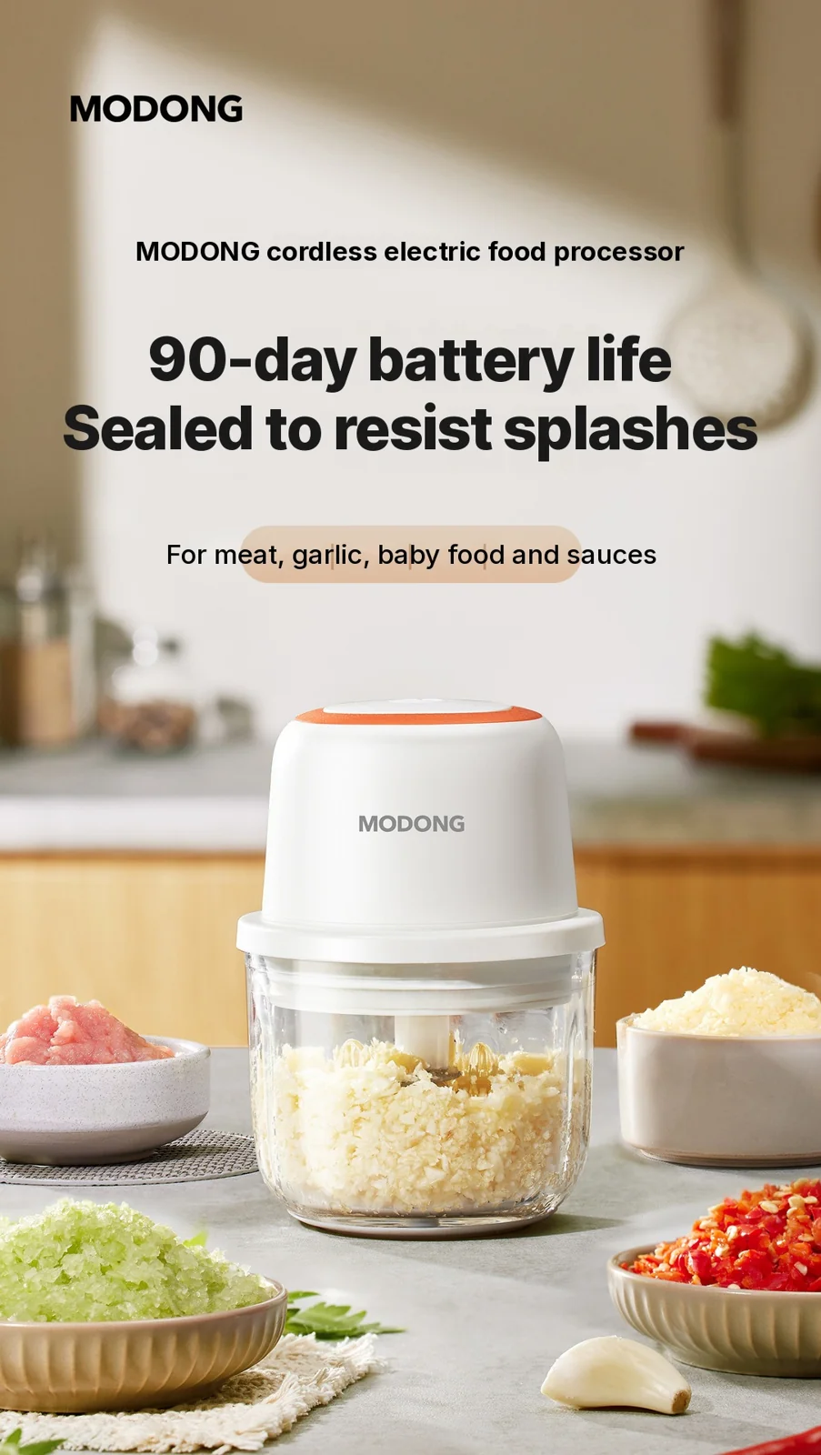 Elektrisk hvidløgshakker Mini foodprocessor 300 ml 5V 45W