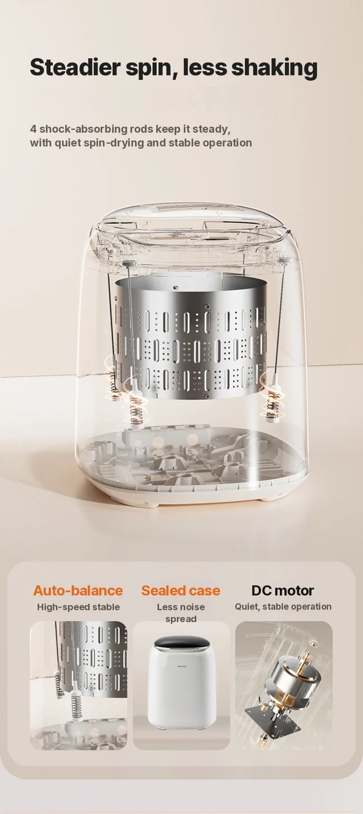 Mini mașină automată de spălat pentru lenjerie și șosete, cu funcție spălare-uscare